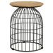 Bernardo - Round Accent Table With Bird Cage Base - Natural And Gunmetal Sacramento Furniture Store Furniture store in Sacramento