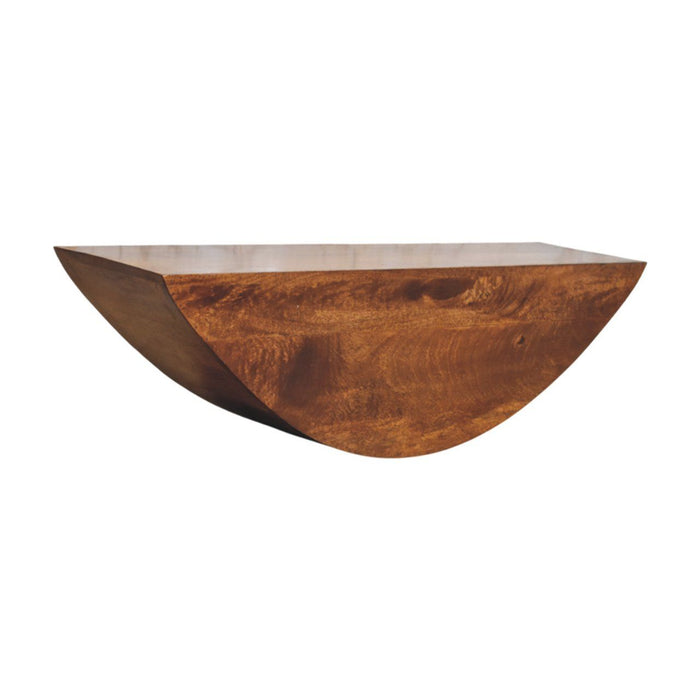 Crescent - Floating Wall Shelf - Brown