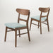 Mid Century Dining Chairs With Cushioned Seats And Wood Frame (Set of 2)