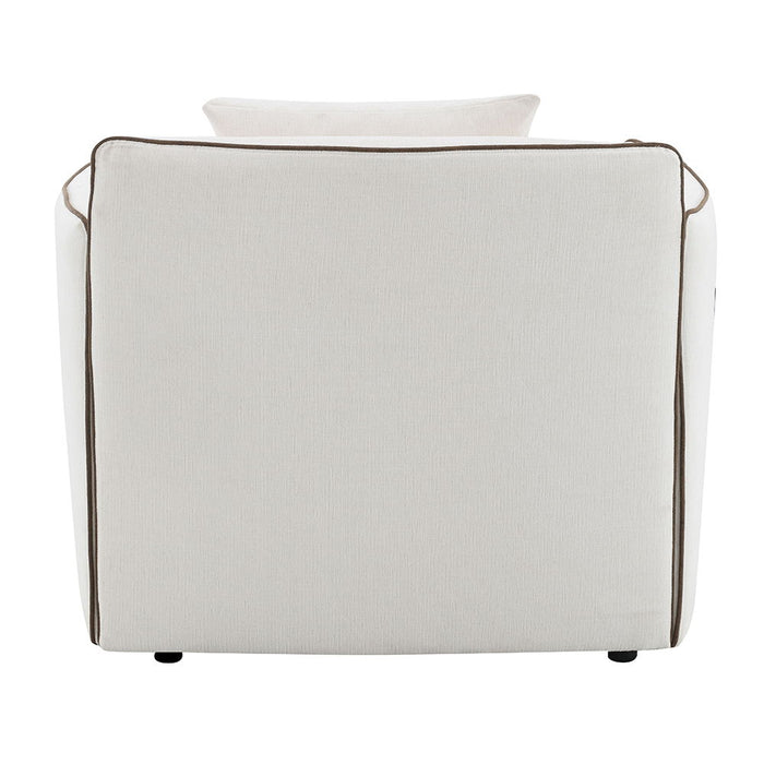 Yolanda - Chair With Pillow - Beige Chenille