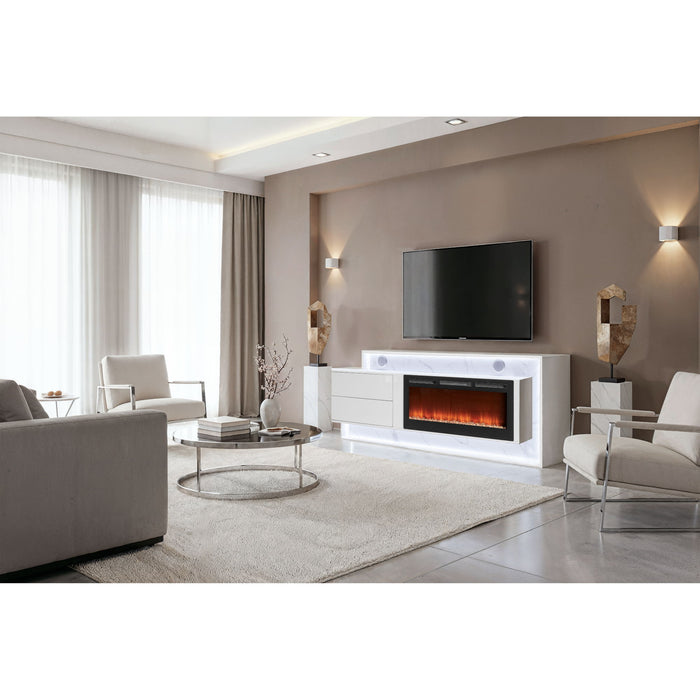 Kerry - Entertainment Unit With Speaker And LED Lighting - White