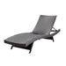 Mysticism Outdoor Chaise Lounge With Adjustable Backrest And Foldable Legs - Brown Multi