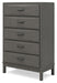 Mazing - Five Drawer Chest - Gray