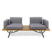 Outdoor Sofa With Cushions And Iron Legs - Dark Gray