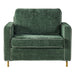 Accent Chair Upholstered Single Sofa With Square Arms, Sewn Pillow Back For Living Room