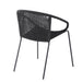Sydney And Snack - 5 Piece Outdoor Patio Dining Set - Black Rope With Black Eucalyptus Wood