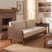 3 Seater Sofa With Rattan Armrests