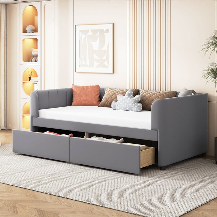 Upholstered Daybed With Ergonomic Design Backrest