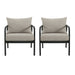 Leora - Modern Minimalist Round Tube Sofa Chair With Cushions - Beige / Black