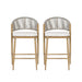 Outdoor 26" Counter Height Metal Frame Counter Stools With Scallop Shaped Backrest & Water Resistant Cushions