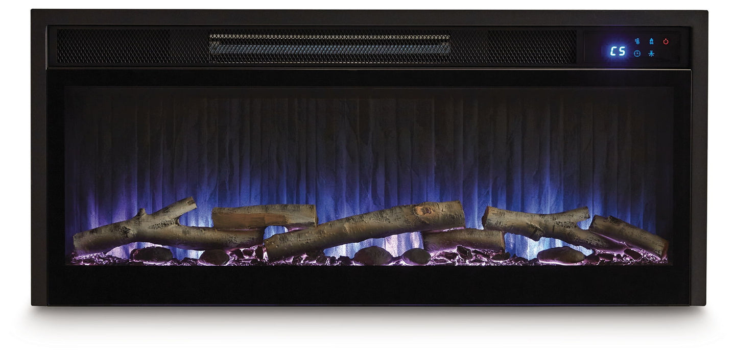 Fireplace Insert With Faux Birch Log Set - Thumbnail 3