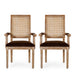 Elegant French Country Style Dining Chair With Cane Backrest