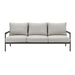 Avila - Outdoor Sofa With Woven Rattan Details Aluminum Frame And Cushions - Dark Bronze / Silver Ash