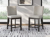 Neymorton - Upholstered Barstool (Set of 2) - Dark Grayish Brown