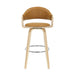 Daxton - Swivel Bar Height Round Back Wood Bar Stool With Faux Leather Seat