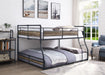 Cordelia - Full/Queen Bunk Bed - Antique Oak, Sandy Black & Dark Bronze Hand-Brushed