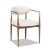 Artemis - Mixed Material Upholstered Dining Arm Chair - Warm White