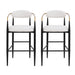 Upholstered Bar Stools With Backs For Kitchen Island (Set of 2) - Beige