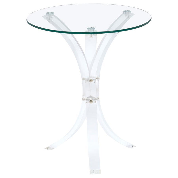 Laning - Round Accent Table - Clear Sacramento Furniture Store Furniture store in Sacramento