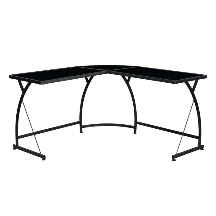 Janison - Writing Desk - Black Glass & Black