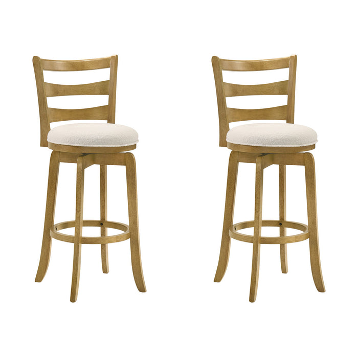 Melindra - Modern Farmhouse Swivel Wood Bar Height Kitchen Bar Stool