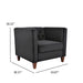 Button Tufted Accent Square Arm Upholstered Chair - Black