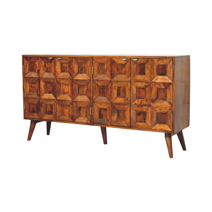 Solis - Carved 4 Door Sideboard - Brown