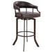 Pharaoh - Swivel Faux Leather Bar Stool - Brown Finish