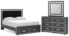 Zuraleus - Upholstered Panel Platform Storage Bedroom Set