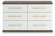 Kendanport - 3 Pc. - Dresser And 2 Nightstands - Brown / White