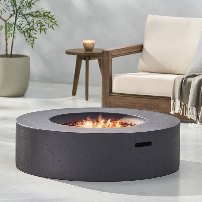 Modern Lightweight Concrete Outdoor Circular Fire Pit 50, 000 Btu