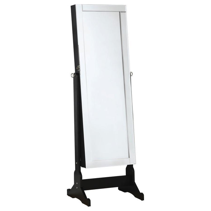 Cortez - Storage Jewelry Cheval Mirror - Black Sacramento Furniture Store Furniture store in Sacramento