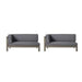 Aura - 2 Piece Outdoor Set With X Back Left Bench And Corner - Dark Gray
