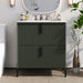 Bathroom Vanity With Ceramic Sink, Fluted Design