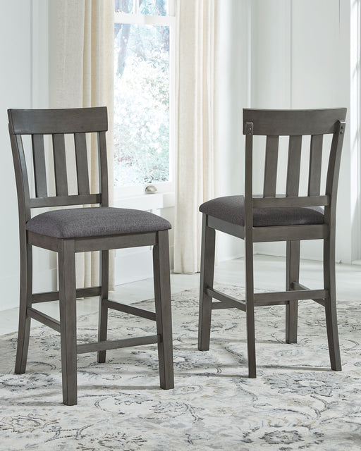 Hallanden - Black / Gray - Upholstered Barstool (Set of 2) Sacramento Furniture Store Furniture store in Sacramento