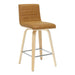 Vienna - 35.5" Swivel Counter Height Square Back Wood Bar Stool With Faux Leather Seat