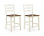 Brinfern - Barstool (Set of 2) - Brown / Antique White