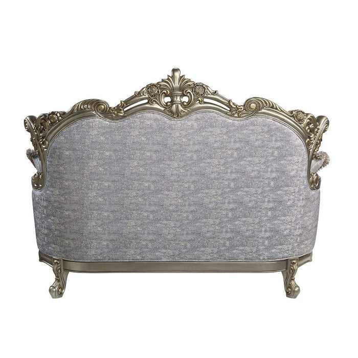 Miliani - Loveseat With 3 Pillows - Fabric & Antique Bronze