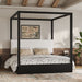 Canopy Platform Bed With Upholstered Headboard