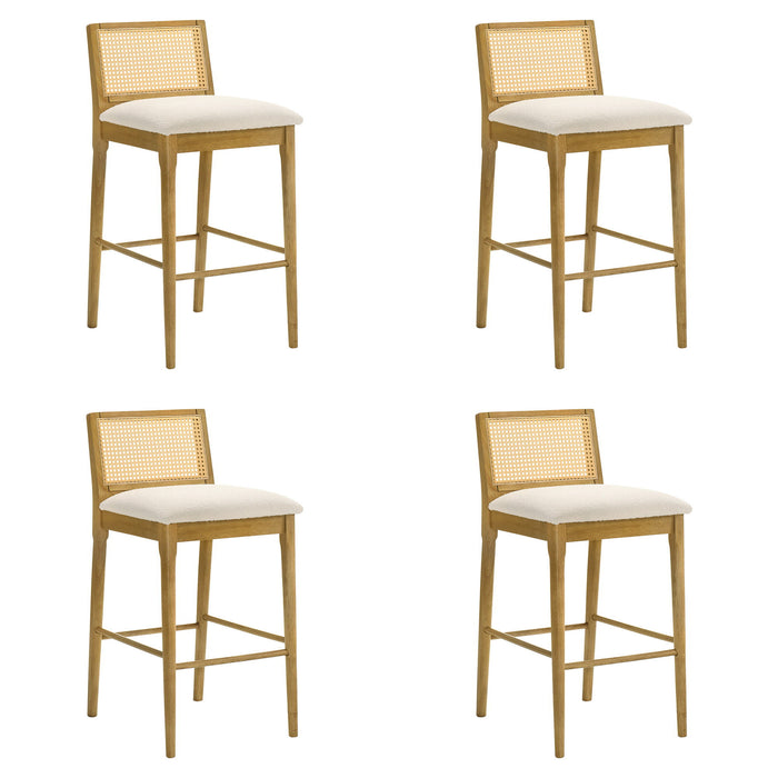 Tobias - Coastal Modern Wood Bar Height Kitchen Bar Stool