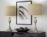 Ashland - Contemporary Table Lamp (Set of 2) - Nickel / Light Gray
