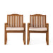 Della - Wood Armchair (Set of 2) Outdoor Dining Chairs - Cream