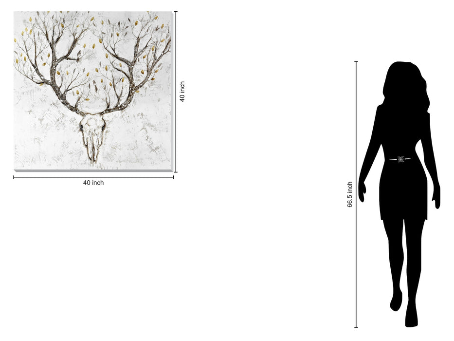 39x39 Hand Painted Textured Canvas - White