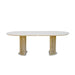 Driftbay - Outdoor Oval Dining Table - White / Natural