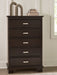 Covetown - Five Drawer Chest - Dark Brown