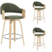 Daxton - Swivel Counter Height Round Back Wood Bar Stool With Faux Leather Seat