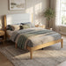 Platform Bed Frame With Upholstered Headboard, Slat Support