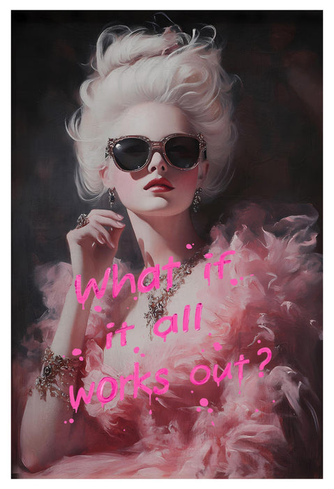 Dreamy Pink Glamour - 24" x 36" Framed Wall Art