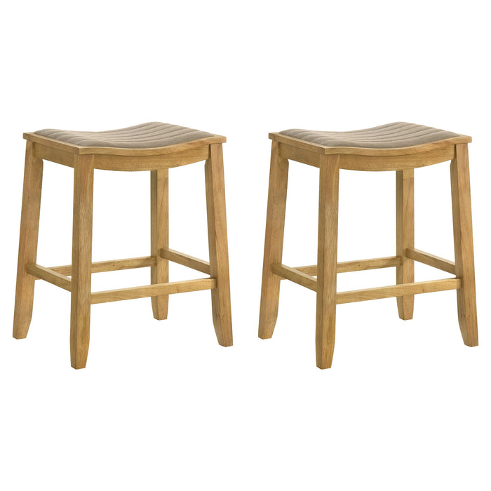 Iyani - Coastal Modern Wood Counter Height Kitchen Bar Stool