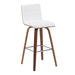 Vienna - Modern Swivel Bar Height Stool - Walnut Finished Wood Frame